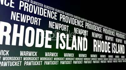 Rhode Island State and Major Cities Scrolling Banner