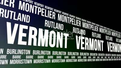 Vermont State and Major Cities Scrolling Banner