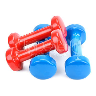 dumbbell on white background