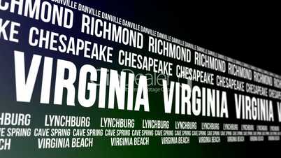 Virginia State and Major Cities Scrolling Banner