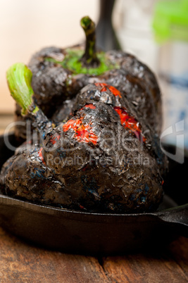 charcol scorched fresh bell peppers