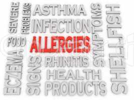 3d imagen Allergies concept word cloud background