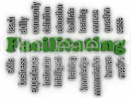 3d imagen Facilitating concept word cloud background