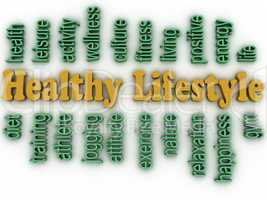 3d imagen healthy lifestyle issues concept word cloud background