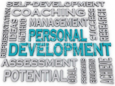 3d imagen Personal development  issues and concepts word cloud b