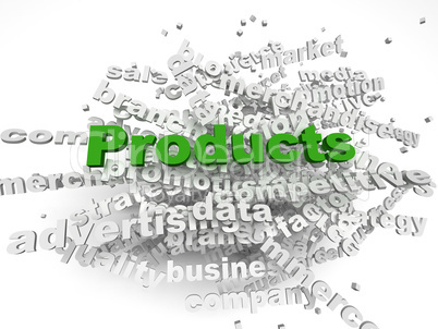 3d imagen Products concept word cloud background