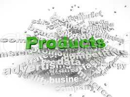 3d imagen Products concept word cloud background