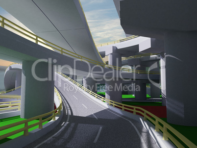 3D highway interchange