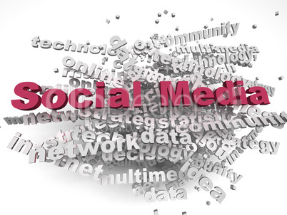 3d imagen Social Media concept word cloud background