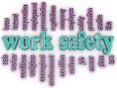 3d imagen Work safety  concept word cloud background