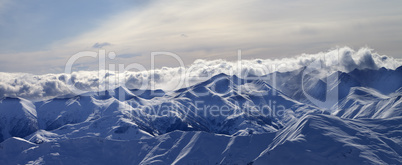 Panorama of evening mountains