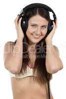 Photo of young woman with headphones