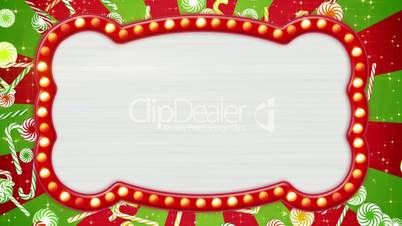 flash light bulbs banner and christmas candy canes loop
