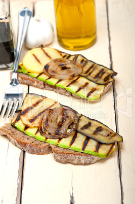 grilled vegetables on bread