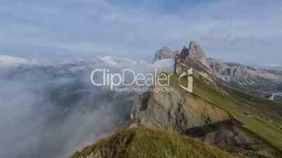 fisheye time lapse pan seceda geissler mountain summit 11563