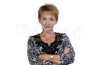 Photo of the old woman with arms crossed