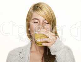woman  drinking juice