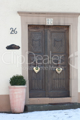 beautifully decorated front door