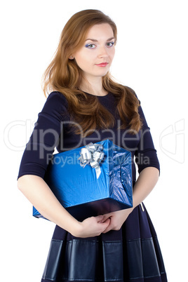 Image of cute woman giving the gift