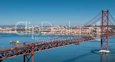 25 de Abril Cable-stayed Bridge over Tagus River