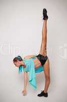 Image of flexible  girl doing vertical split