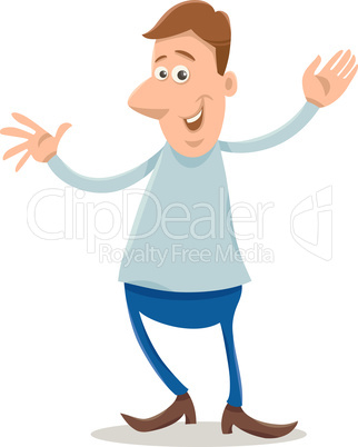 happy man cartoon illustration