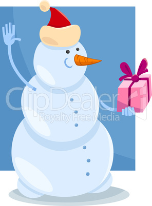 christmas snowman cartoon illustration