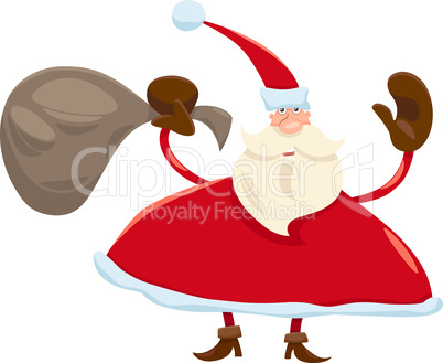 santa claus with sack cartoon