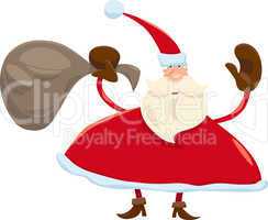 santa claus with sack cartoon