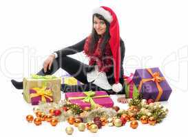 Weihnachtsfrau mit Geschenke