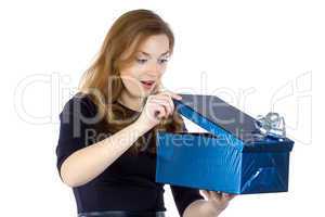 Photo of young woman received the gift