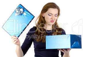 Photo of cranky woman received the gift