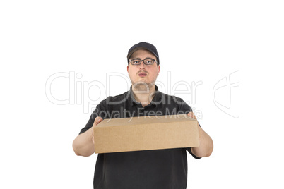 delivery driver handing out a parcel