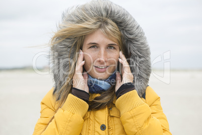 Cold woman outside