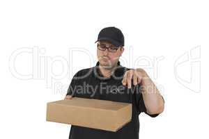 delivery driver scanning parcel
