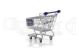 Shopping cart on white