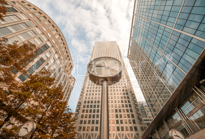 Skyscrapers on Canary Wharf in London