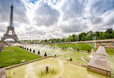 The Eiffel Tower on a beautiful summer day as seen from Trocader