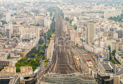 Paris train station as seen from high vantage point