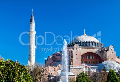 Hagia Sophia Church under a beautiful blue sky - Istanbul