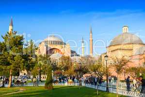 ISTANBUL, TURKEY - SEPTEMBER 14, 2014: Tourists walk in Sultanah
