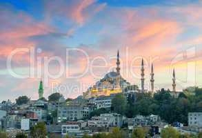Beautiful view of Istanbul Mosque at dusk