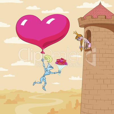 Valentine's Day of princess in a tower