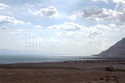 Beautiful coast of the Dead Sea .