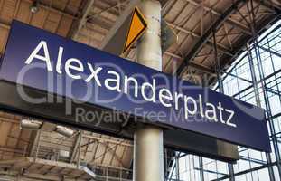 Alexanderplatz subway station sign in Berlin