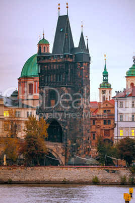 The Old Town Charles bridge tower in Prague