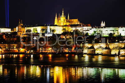 Old Prague cityscape with the Charles bridge