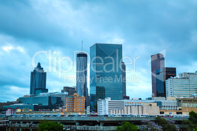 Downtown Atlanta at night time