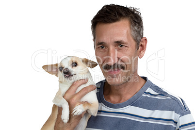 Image of the old man and his small dog