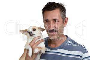 Image of the old man and his small dog